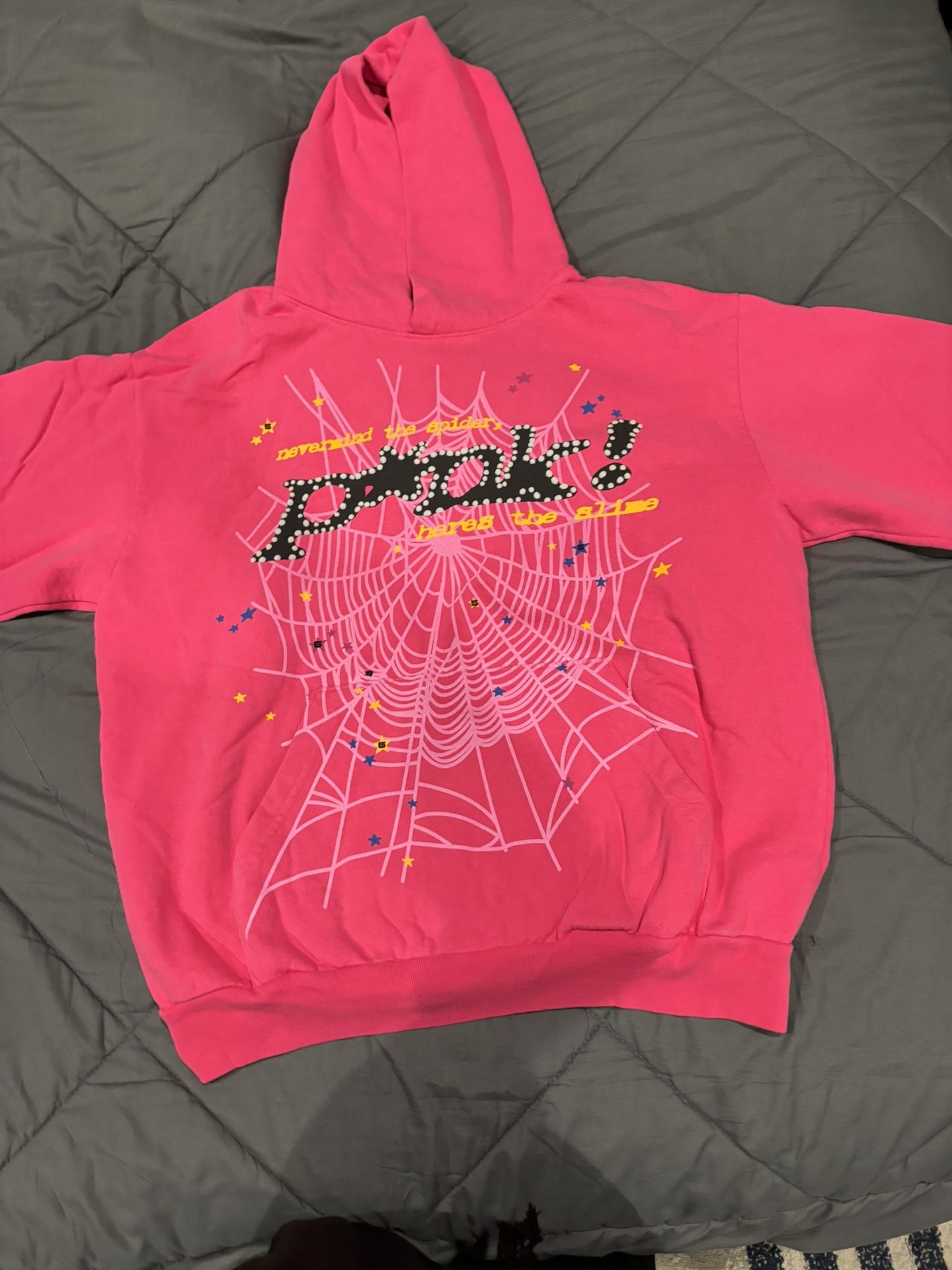 Pink Spider Hoodie Size Large