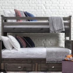 Twin / Full Bunk Bed with Dresser 