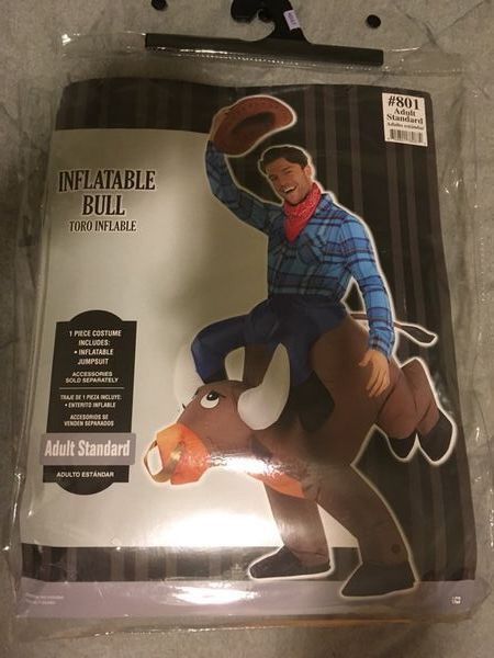 Inflatable bull Halloween costume. Adult size