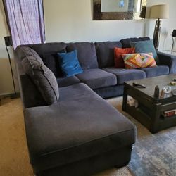Sectional Couch Steel Blue