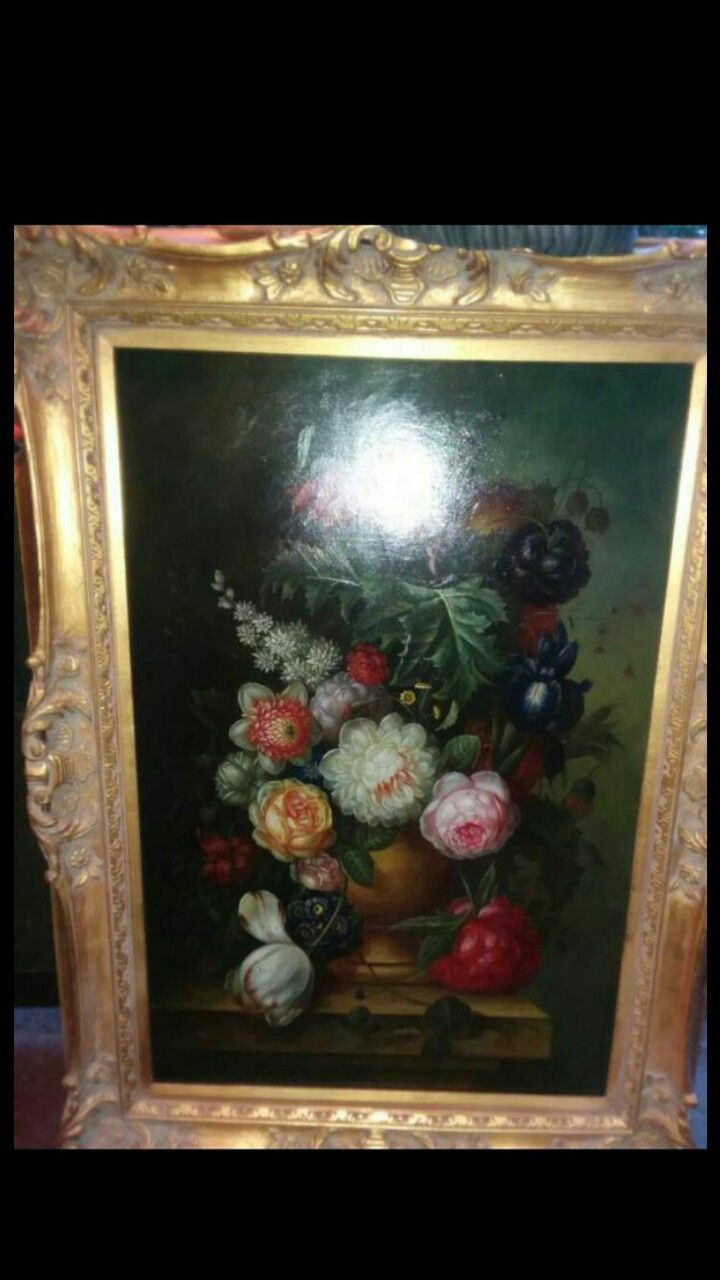 Bob Elgas painting flower in pot very nice willing to part with it look at my other offers thank you