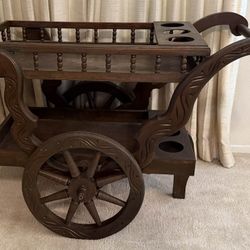 1960s Wooden Beverage Cart from Mexico -  Liquor Tea