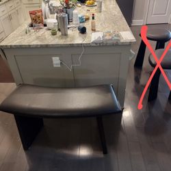 Two Person Brown Kitchen Island Bench Seat