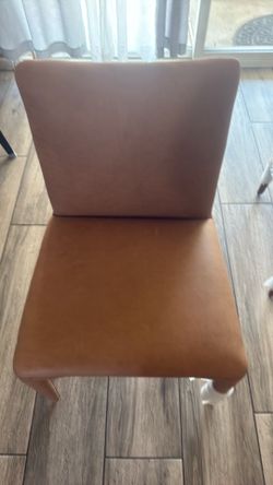 Arhaus Pelle Camel Leather Dining Chairs