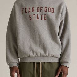 Fear of God Essentials Dark Heather Oatmeal Fleece Crew Neck Sweatshirt