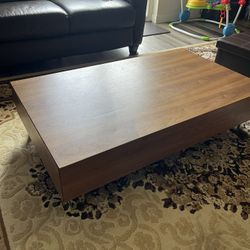 Walnut veneer coffee table