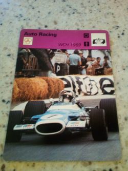 Vintage 1978 sportscaster auto racing/wch 1969/Jackie Stewart & Mayra/Olympic collector card # 23-12