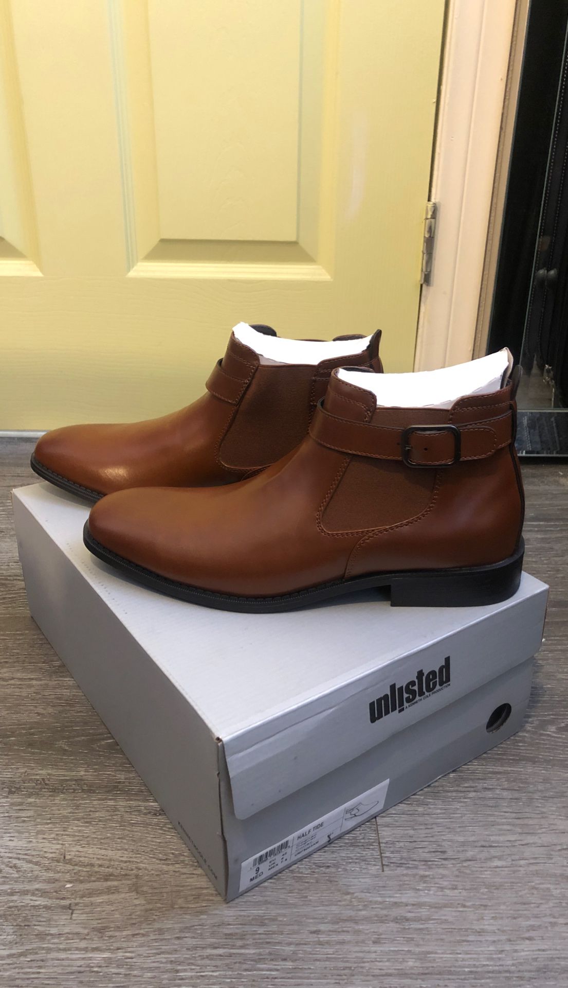 Kenneth Cole unlisted half tide cognac boots