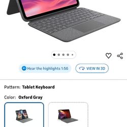 Logitech Combo Touch iPad 10th Gen Case, Detachable Keyboard, Large Precision Trackpad, Backlit Keyboard, Smart Connector - Oxford Gray