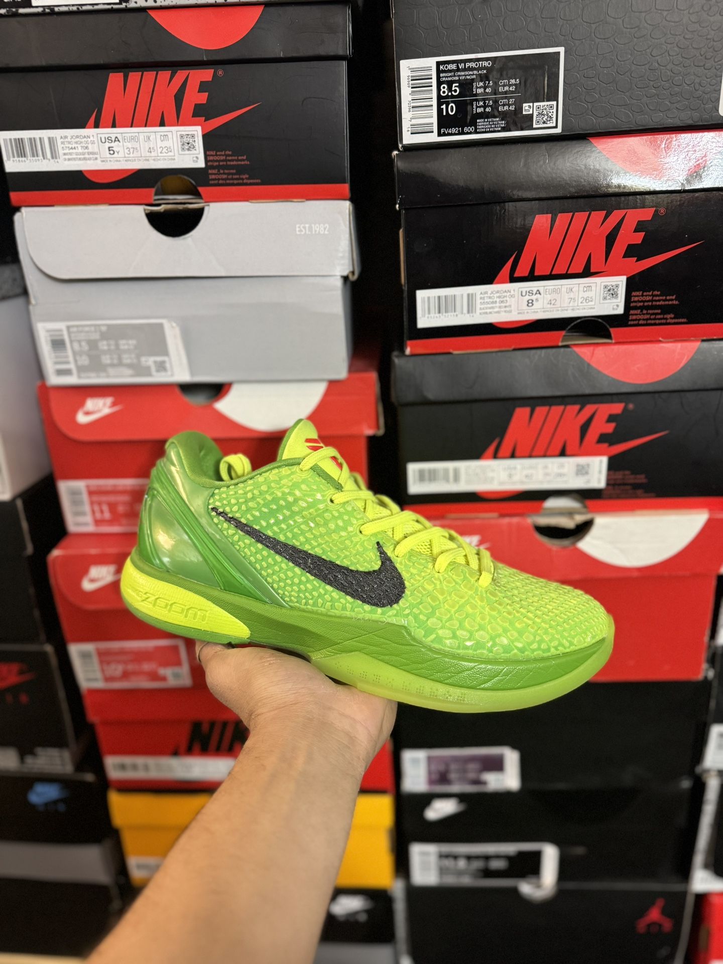 Kobe 6 Protro Grinch size 10 VNDS