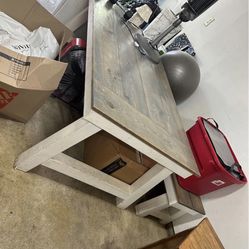 Farmhouse Dining Room Table And Bench 
