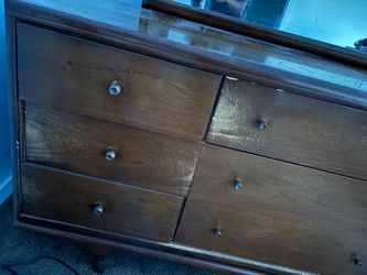 Wood Dresser with Mirror