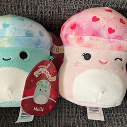 Squishmallow Mully And Molly 5” Mushroom Pair