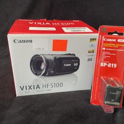 Canon VIXIA HF S100 Camcorder and Spare Extended Batt