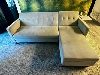 Convertible chaise sofa bed with storage