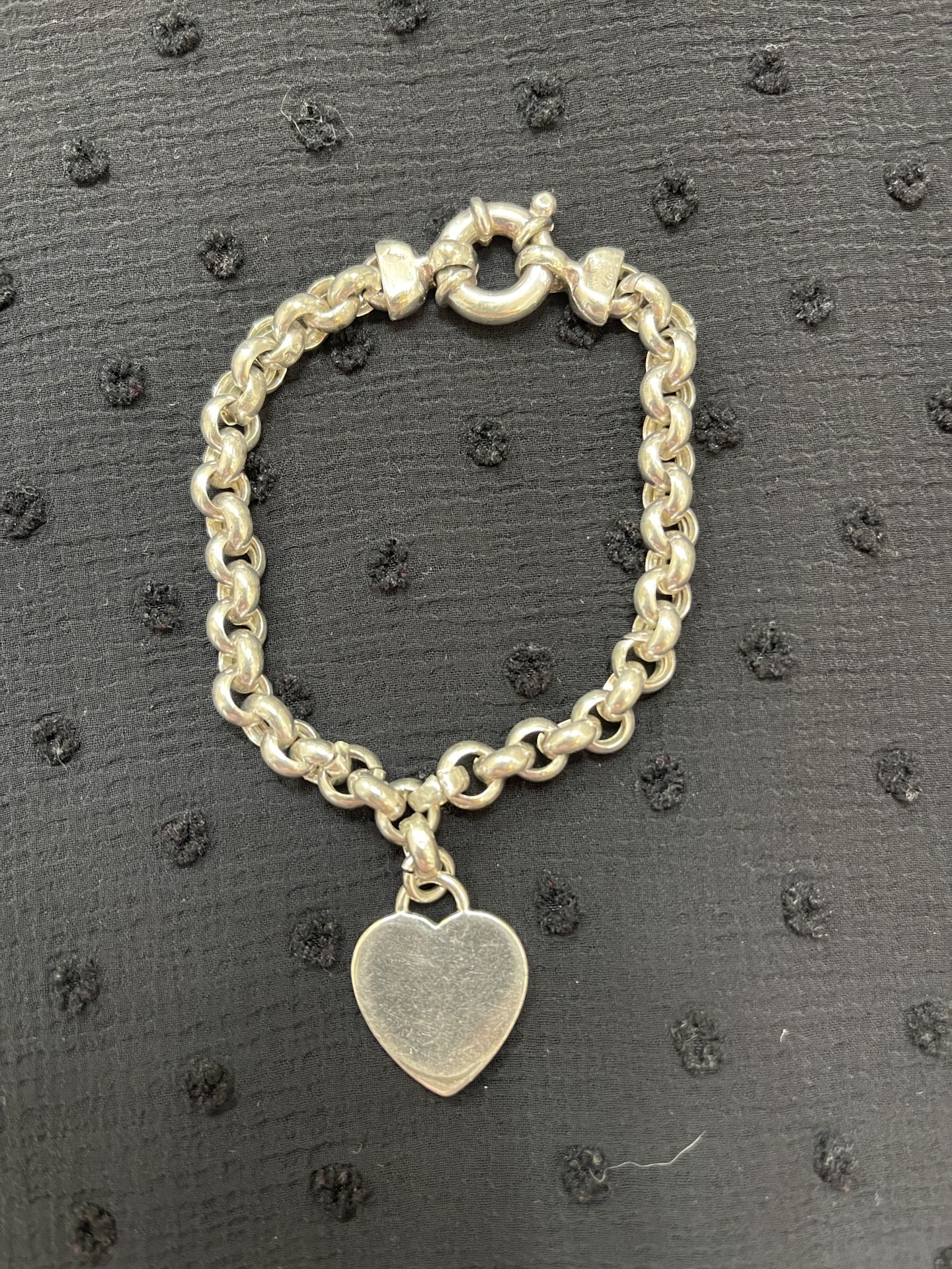 Tiffany-style SS Heart Tag Bracelet