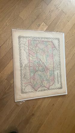 Circa 1855 Pennsylvania Map