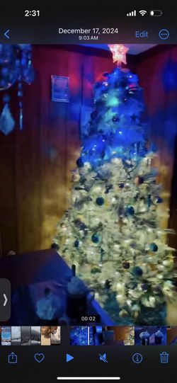 7 Foot Pre Lit Tree, With Fake Snow