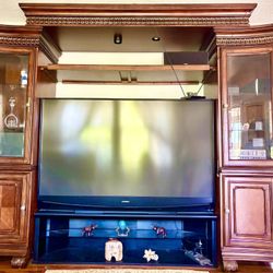 Almost New Exquisite Craftsmanship Entertainment Center For Sale Only $430