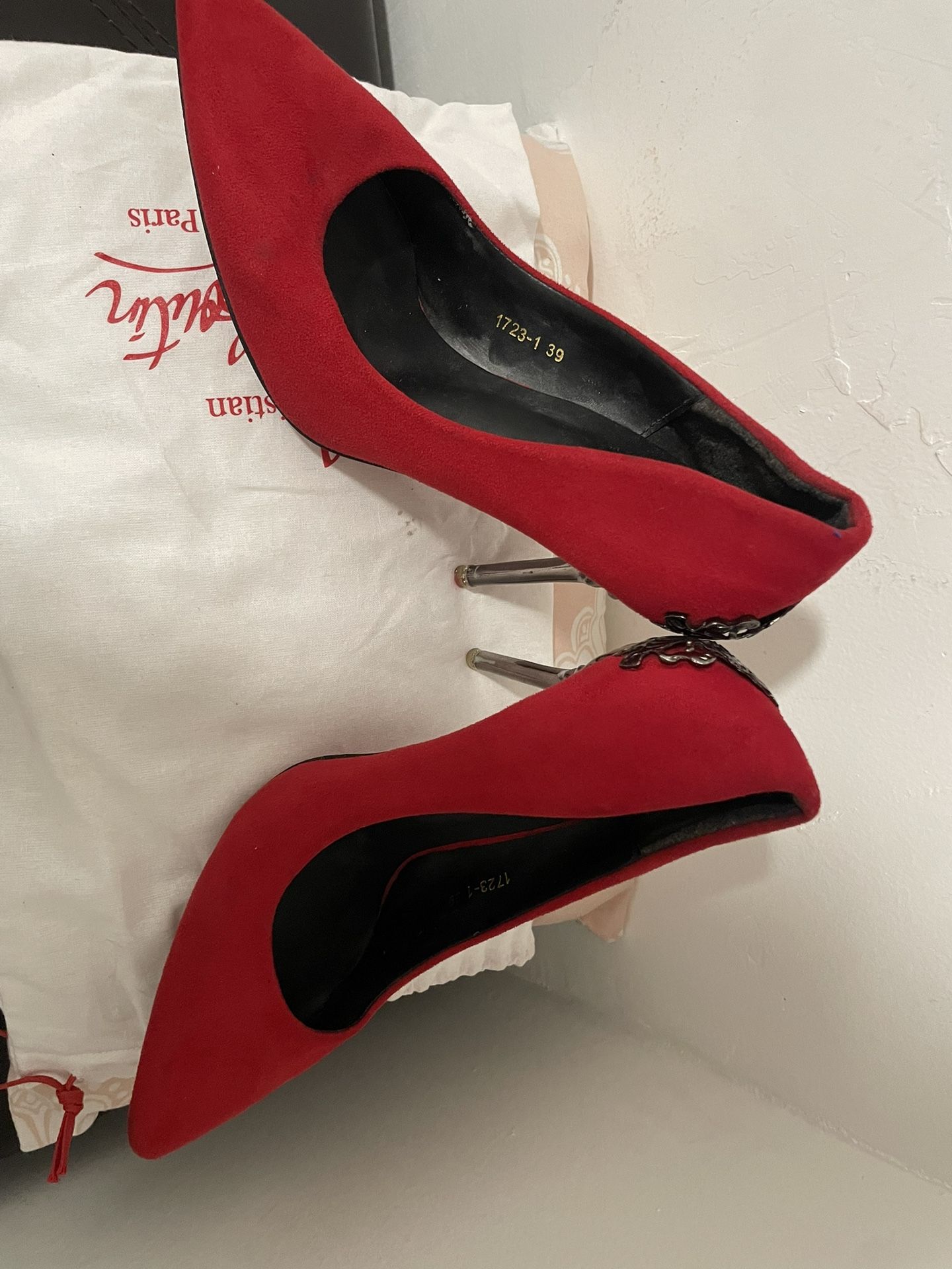 elegant red high heels shoes