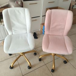 Office Chairs White And Pink **MOVING  SALE**