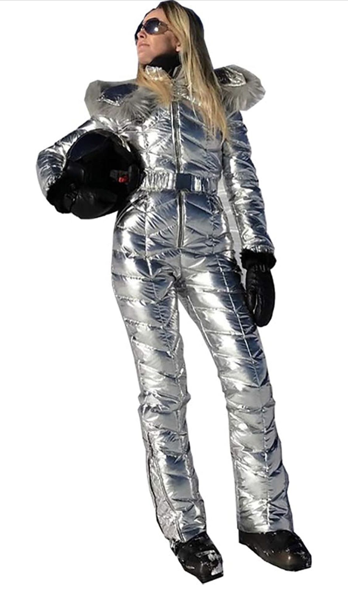 Women’s Snow Ski Suit Silver, Retail $170