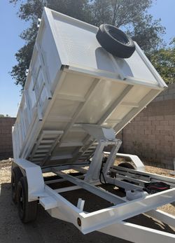New 8x4x12 Scissor Lift Hydraulic Dump Trailer With Ramps 💎