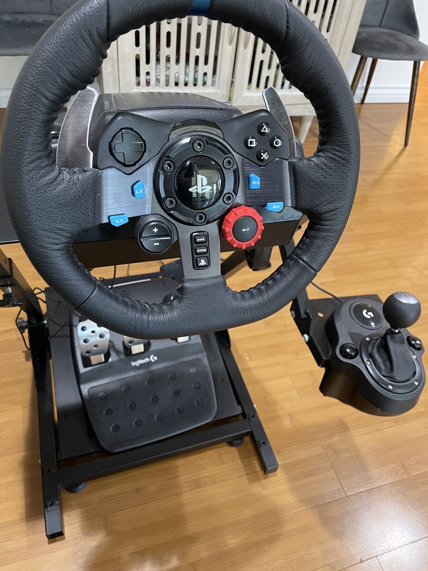 Logitech Driving Force Pro Feedback Steering Wheel Pedals E-UJ11 PC PS2 PS3  900 degrees for Sale in Arlington, TX - OfferUp