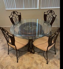 Round, Glass, Dining Table Set