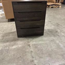 #0(contact info removed) Homfa 4-Drawer Dresser, Wood Organizer Chest with Cutout Handles for Bedroom, Dark Brown