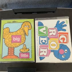 Vintage Playskool Sesame Street Puzzle Lot Big Bird Grover 1970s