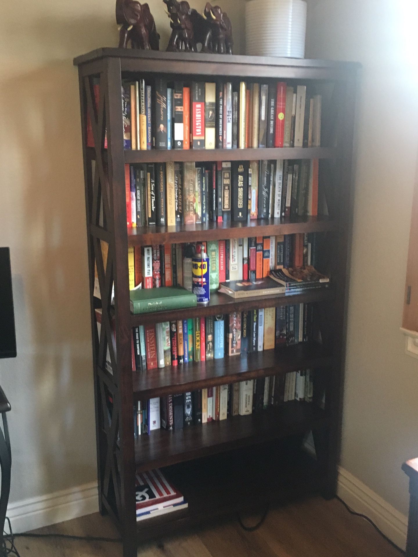 Large dark brown bookcase