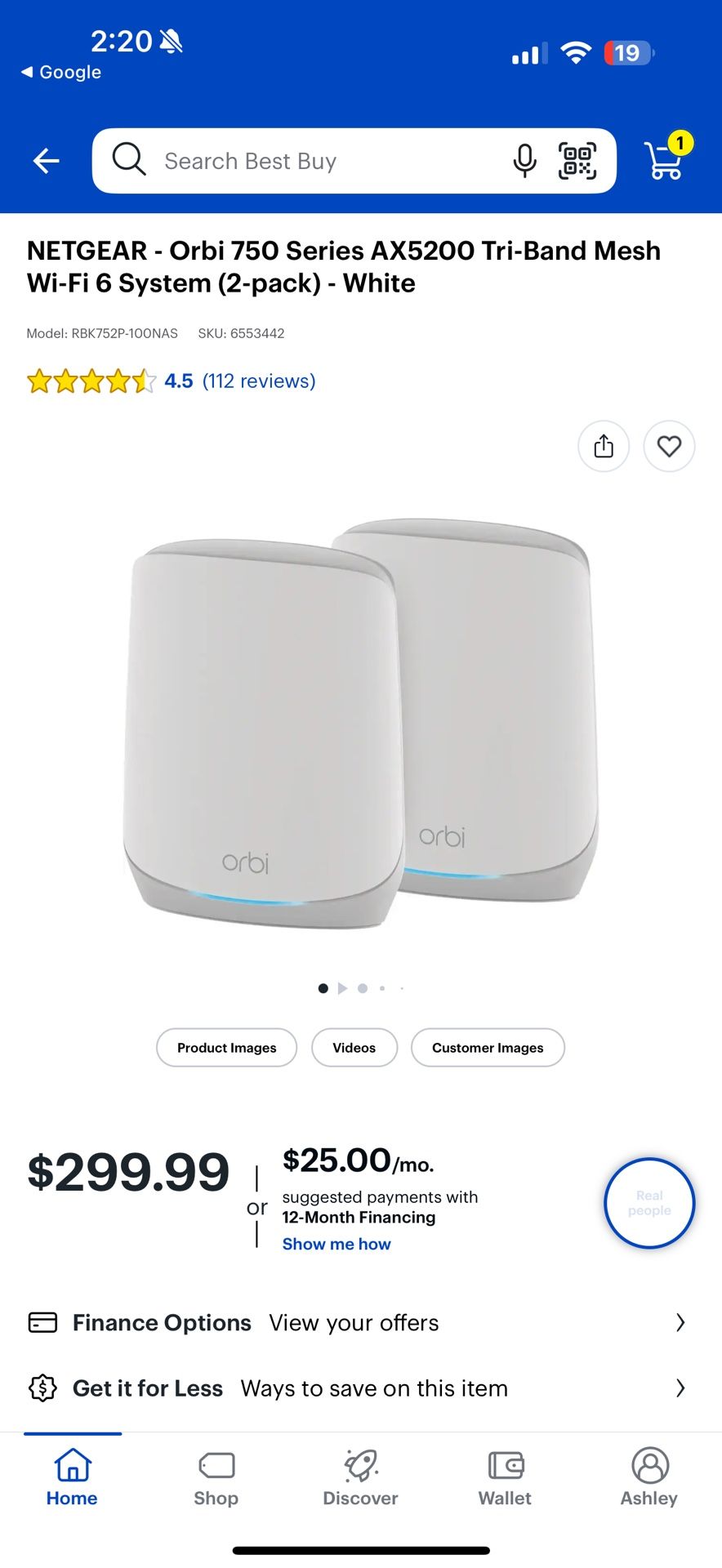 Orbi Router & Satellite AX5200 - WiFi 6 RBR750