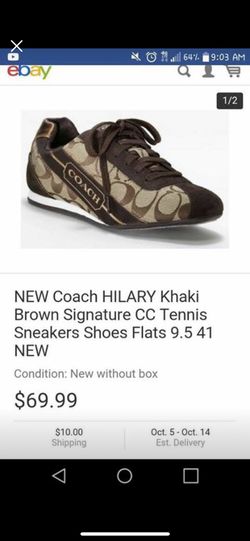 Coach Hilary khaki tennis sneakers
