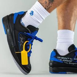 Nike Air Jordan 2 Retro Low SP Off-White Black/Blue – Brand New w/ StockX Verified Tag – $399