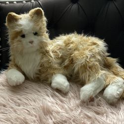 Interactive  Toy By JOY FOR ALL Orange Tabby Cat Companion Realistic Lifelike Toy