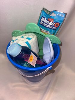 Kids Blue Sand Bucket Set with Accessories