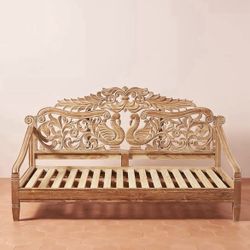 Anthropologie Day Bed / Hand carved Daybed / Sofa bed / Twin Bed / Full Bed  / indoor bed / outdoor bed / outdoor sofa / guest bed / Mango Wood