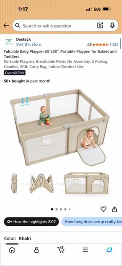 Brand new! Deeteck Foldable Baby Playpen and Huloo Sleep Ultra Soft Play Mat