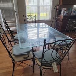 Huge Heavy Top Glass Dinning Table