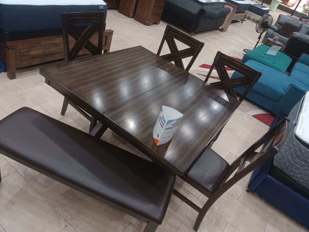 *Weekly Feature!!!*---Bold Kelly Dining Table Sets W/4 Chairs And Bench 