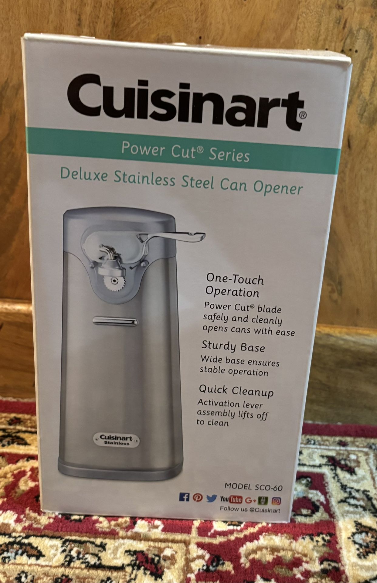 Cuisinart Deluxe Can Opener - Stainless Steel SCO-60: Electric, BPA-Free, Freestanding, Silver