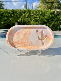 Resincrete Trinket Cactus Tray Handmade