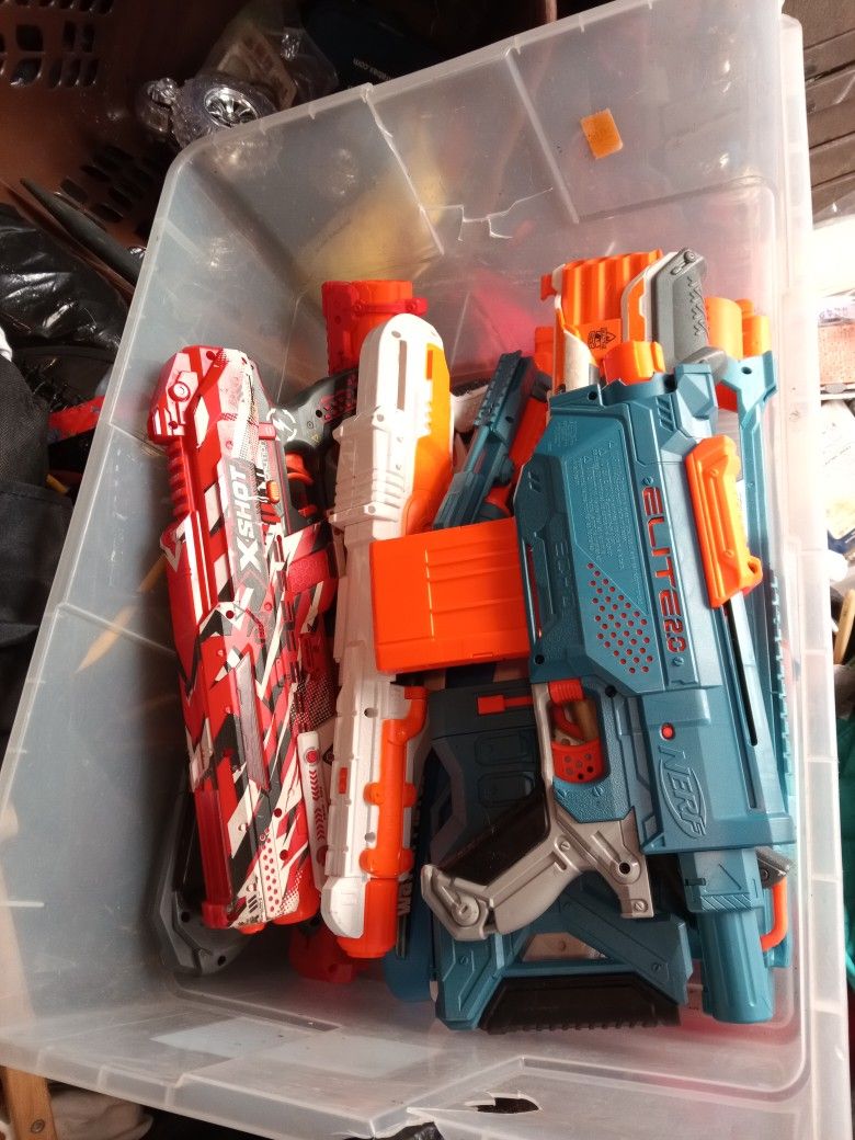 Tub Full Of All Kinds Of Nerf Guns