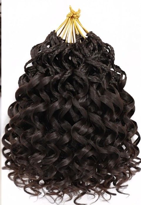 7 Packs Gogo Curl Crochet Hair for Women 8 Inch Pre-Twisted Curly Crochet Hair Pre Looped Deep Ocean Water Wave Beach Curl Crochet Braids Synthetic
