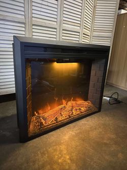 36'' Electric Fireplace Inserts, Recessed & Built in Wall Electric Fireplace Heater with Fire Crackling Sound, Adjustable Top Light & Flame Speed, Ove