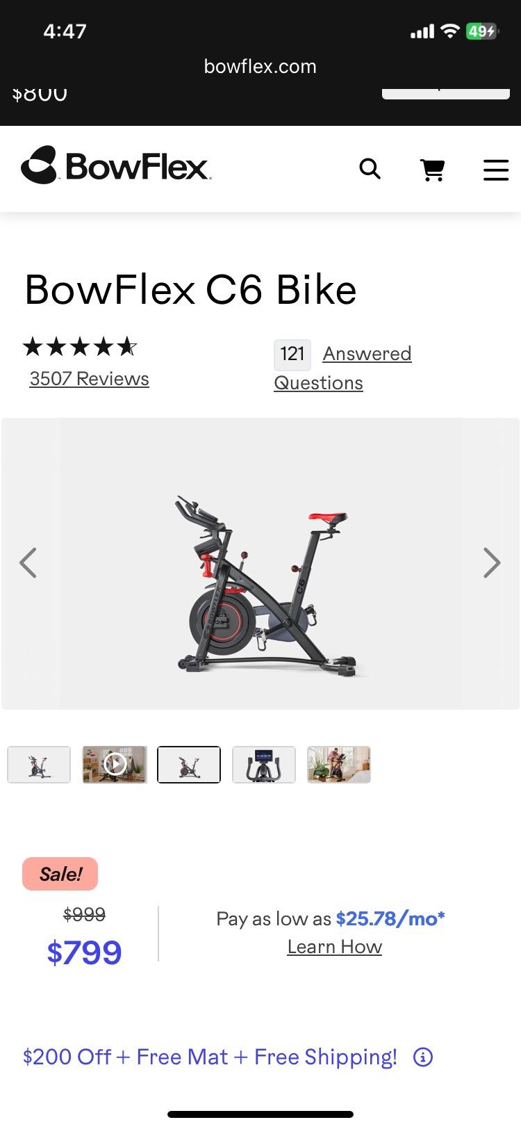 Bowflex C6 Bike Make Offer