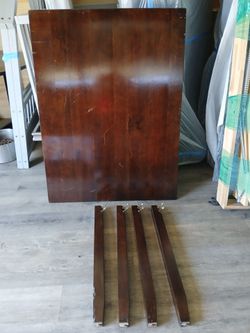 Brown wood dining table