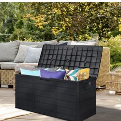 75-Gallon Outdoor Storage Box with Wheels 🌿🧰 – Resin Patio Deck Box for Cushions & Tools 