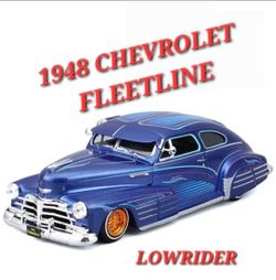 BLUE 1/24 SCALE DIECAST METAL LOWRIDER